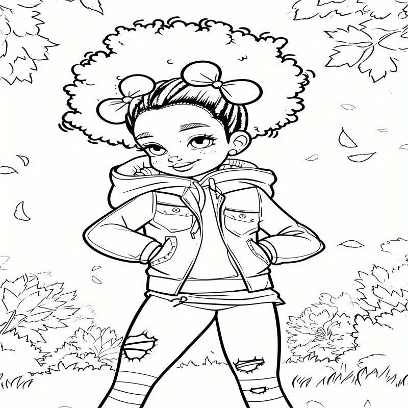 Deluxe Edition: 22-Page Thick Paper Coloring Book for Cute Black Girls - Perfect Birthday or Holiday Gift, Soft Cover