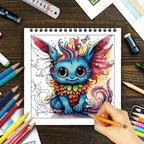 Amazing Monster Coloring Book: 8.3x8.3in, 30 Pages, 100gsm Thick Paper, Stress Relief, Perfect for New Year's, Birthday, Easter, Thanksgiving, Independence Day