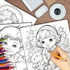 1pc Upgraded Lovely Little Coloring Book: Thickened 22 Pages for Holiday Birthday Parties